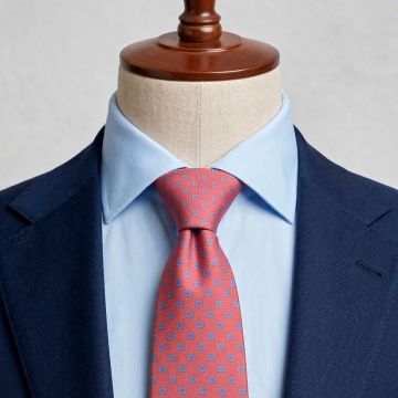Corbata Lester 100% seda tono burdeos y azul
