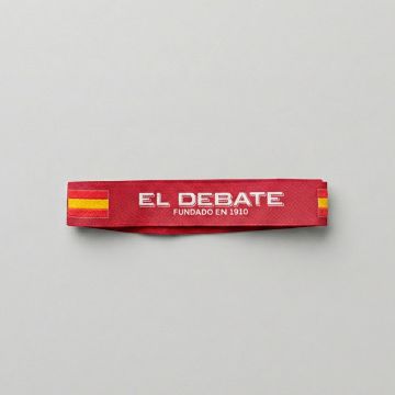 Pulsera de tela roja con banderas - "Pack de 5"